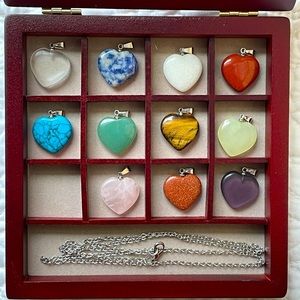 Heart Shaped Gemstone Interchangeable Necklaces